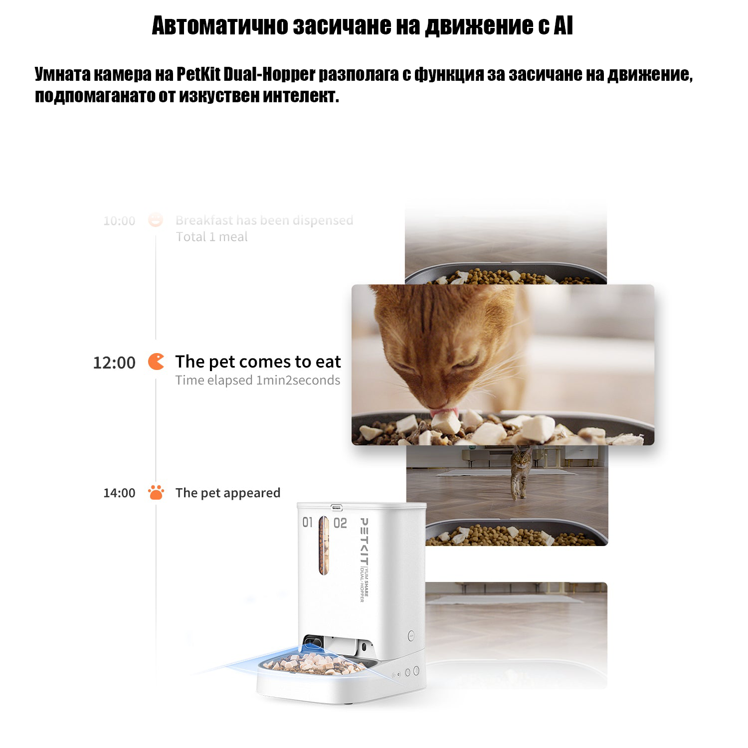 Автоматична хранилка Petkit Dual-Hopper с камера