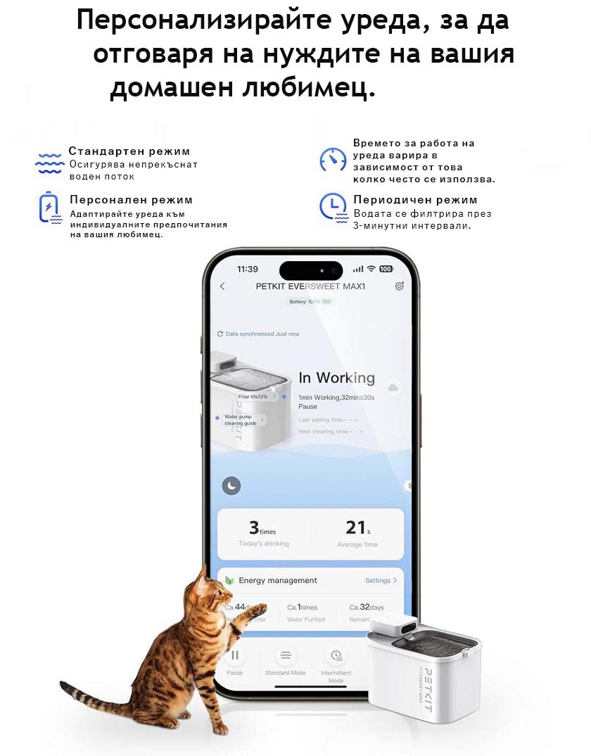 Фонтан поилка за животни Petkit Eversweet Max